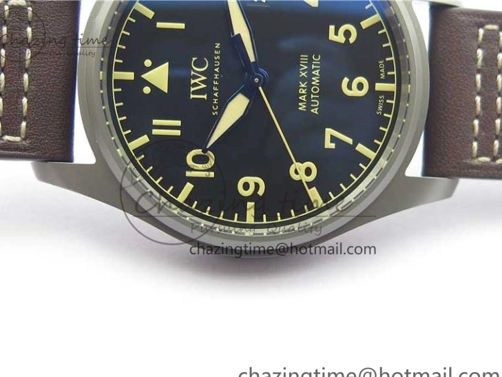 MIROTIME 0507 Mark XVIII IW327006 Titanium V7F 1:1 Best Edition Black Dial on Brown Leather Strap A Attractive 7080